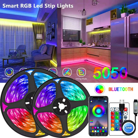 RGB LED Strip Lights with Bluetooth or WiFi - Tech Mart