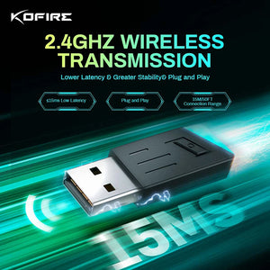 KOFIRE UG-06 Low Latency 2.4GHz & Bluetooth Wireless Gaming Headset with RGB Lighting and Detachable Mic – Compatible with PC, PS5, Switch - Tech Mart