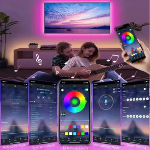 RGB LED Strip Lights with Bluetooth or WiFi - Tech Mart