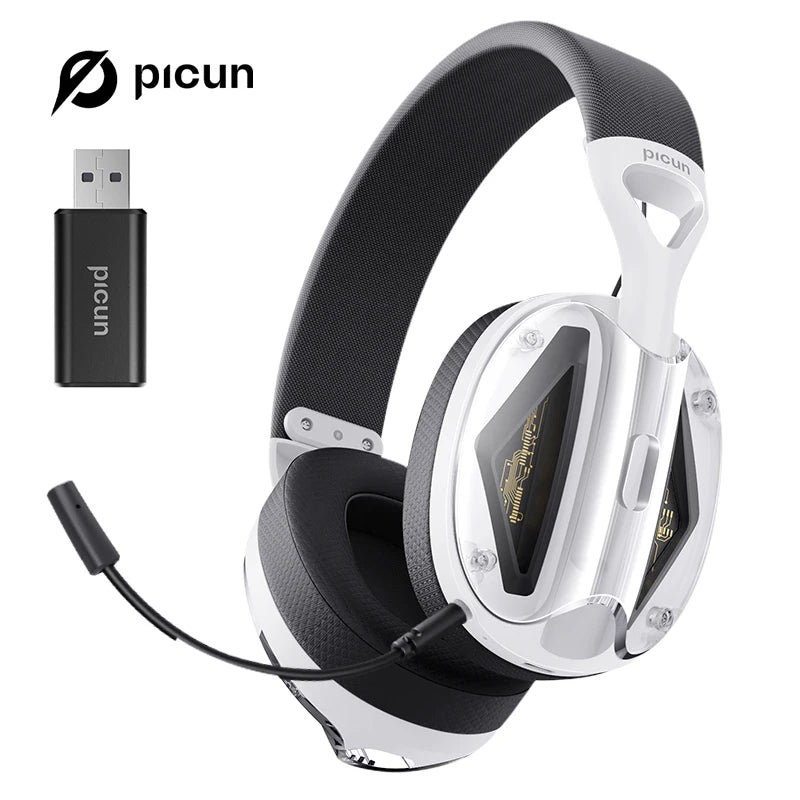 Picun G1 2.4GHz Gaming Wireless Headset – 3D Surround Sound Spatial Audio with ENC HD Mic for PS5, PC, Mobile & More - Tech Mart