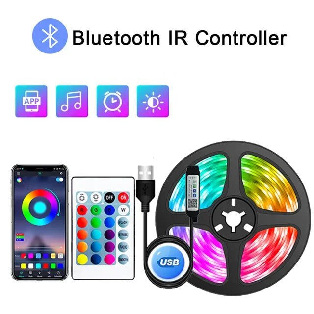 RGB LED Strip Lights with Bluetooth or WiFi - Tech Mart