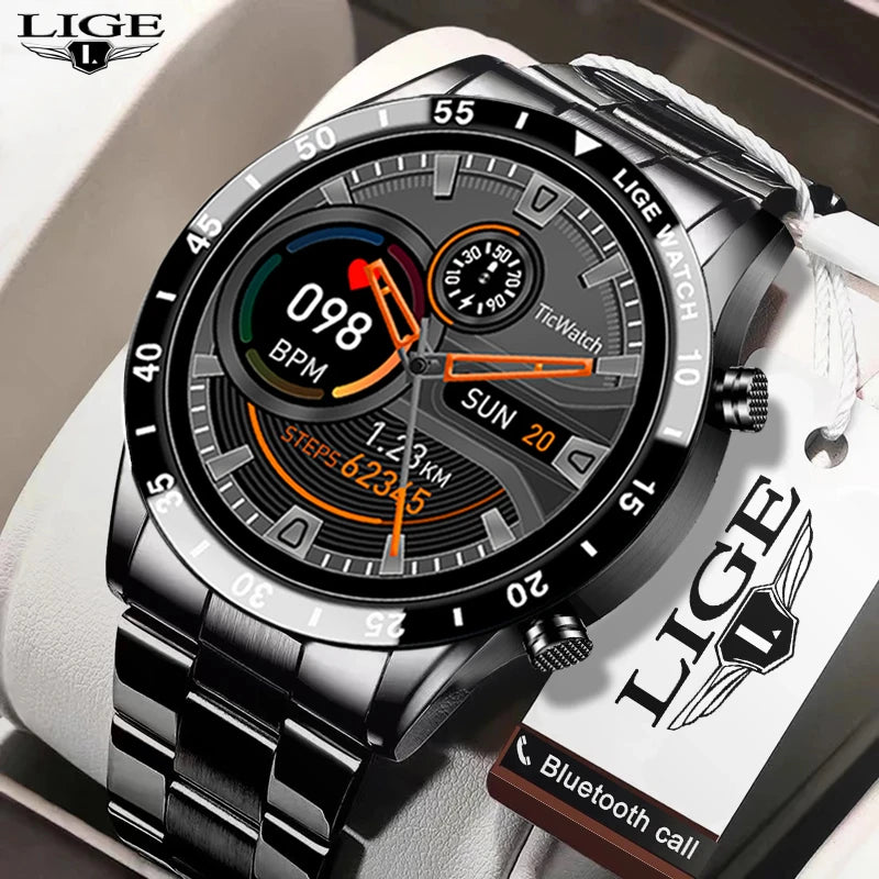 LIGE BW0189 PRO Smart Watch Men – Bluetooth Call, IP67 Waterproof Sports & Fitness Watch (For Android & iOS) - Tech Mart