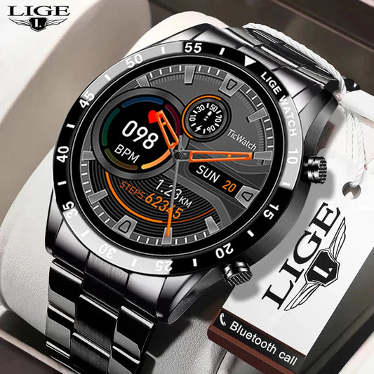 LIGE BW0189 PRO Smart Watch Men – Bluetooth Call, IP67 Waterproof Sports & Fitness Watch (For Android & iOS) - Tech Mart