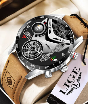 LIGE 2025 New Rugged Military Sports Smart Watch – 1.39” HD Display, Bluetooth Call, Heart Rate & Fitness Tracker (IP67 Waterproof, Outdoor Men’s Smartwatch) - Tech Mart