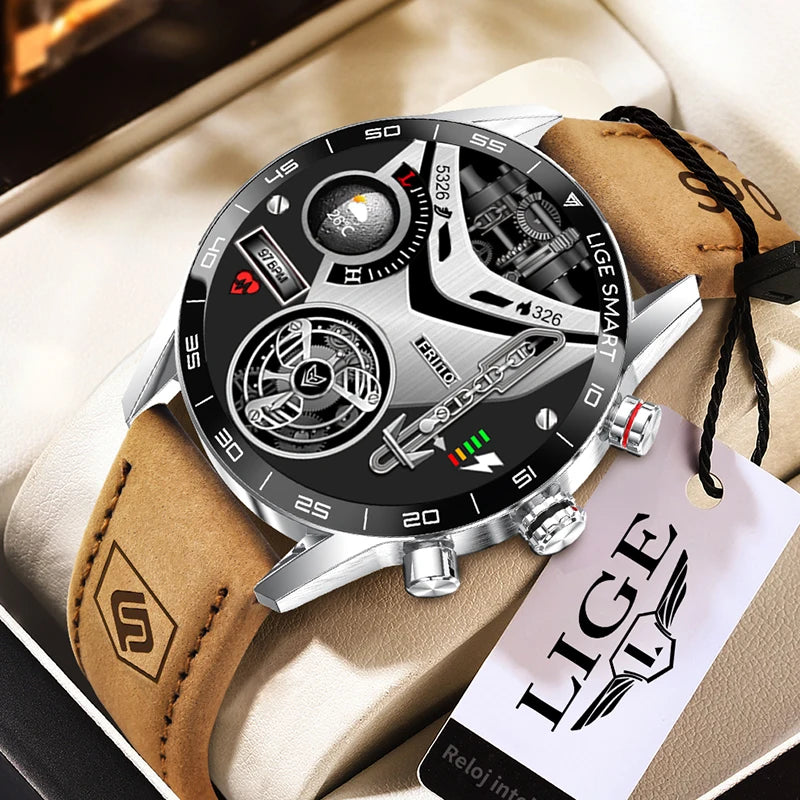 LIGE 2025 New Rugged Military Sports Smart Watch – 1.39” HD Display, Bluetooth Call, Heart Rate & Fitness Tracker (IP67 Waterproof, Outdoor Men’s Smartwatch) - Tech Mart