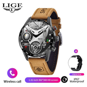 LIGE 2025 New Rugged Military Sports Smart Watch – 1.39” HD Display, Bluetooth Call, Heart Rate & Fitness Tracker (IP67 Waterproof, Outdoor Men’s Smartwatch) - Tech Mart