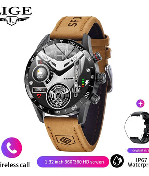 LIGE 2025 New Rugged Military Sports Smart Watch – 1.39” HD Display, Bluetooth Call, Heart Rate & Fitness Tracker (IP67 Waterproof, Outdoor Men’s Smartwatch) - Tech Mart