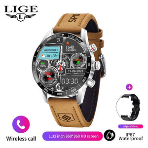 LIGE 2025 New Rugged Military Sports Smart Watch – 1.39” HD Display, Bluetooth Call, Heart Rate & Fitness Tracker (IP67 Waterproof, Outdoor Men’s Smartwatch) - Tech Mart