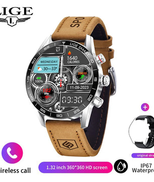 LIGE 2025 New Rugged Military Sports Smart Watch – 1.39” HD Display, Bluetooth Call, Heart Rate & Fitness Tracker (IP67 Waterproof, Outdoor Men’s Smartwatch) - Tech Mart