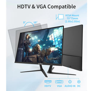GreBear IPS Computer Monitor 24 Inch, FHD 1080p PC Monitor 5ms(GTG) 99% sRGB,Ultra Slim - Tech Mart