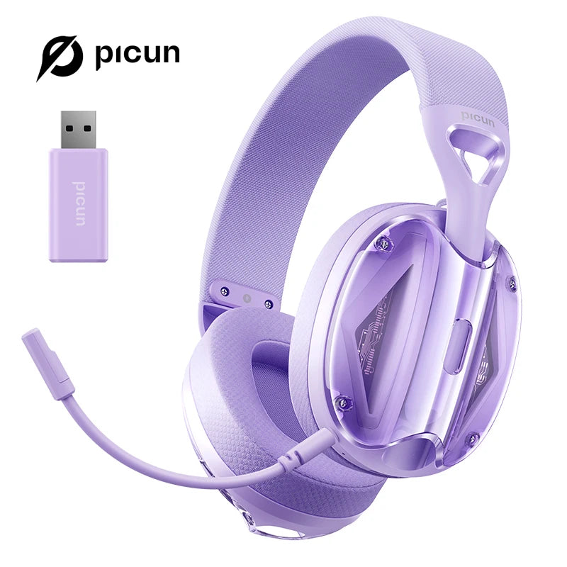 Picun G1 2.4GHz Gaming Wireless Headset – 3D Surround Sound Spatial Audio with ENC HD Mic for PS5, PC, Mobile & More - Tech Mart
