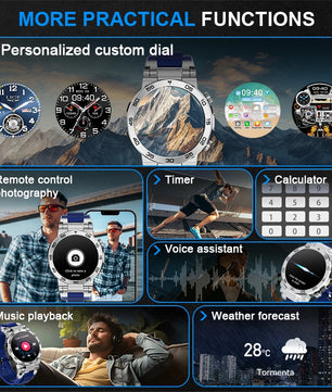 LIGE New Smart Watch for Men – Bluetooth Call, Outdoor Sports Bracelet with LED Flashlight & True Blood Oxygen Monitoring - Tech Mart
