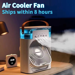 New 3 In 1 Fan Air/ Portable Conditioner Household Mini Air Cooler With LED and Air Adjustment - Tech Mart