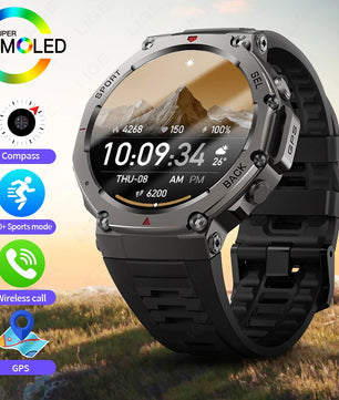LIGE 2025 New GPS Smartwatch Men 5 ATM Waterproof Built-in Dual-band GNSS Compass Military Sport Bluetooth Call  Men Smart Watch - Tech Mart