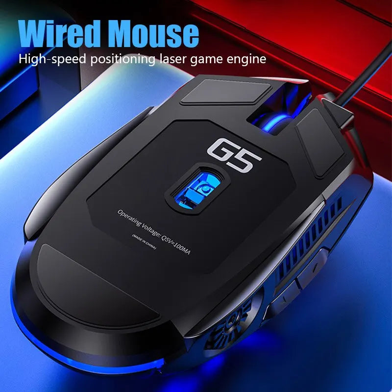 Silver Eagle G5 Mute Wired Mouse Six Keys Luminous Game E-Sports Machinery Computer Accessories Cross-Border Delivery - Tech Mart