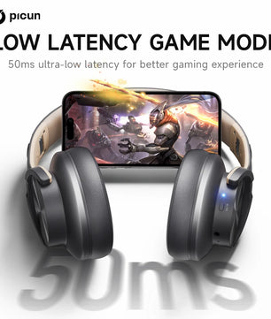 Picun B8 Wireless Bluetooth Headphones – 120H Playtime, 3EQ Modes, Low Latency, and Touch Control Over-Ear Headset - Tech Mart