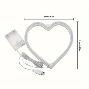 1pc USB Atmosphere Led Neon Light Sign Heart Shape Wall Mounted Night Light For Valentine's Day Bar Bedroom Living Room - Tech Mart