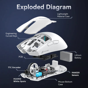 Attack Shark X11 Tri-mode Gaming Mouse with Magnetic Charging Dock, PixArt PAW3311 Sensor, 22K DPI, BT/2.4Ghz/Wired, for PC/MAC - Tech Mart