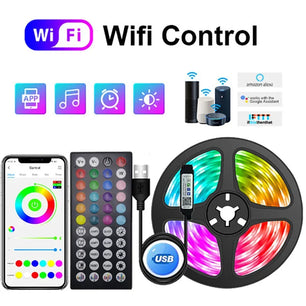 RGB LED Strip Lights with Bluetooth or WiFi - Tech Mart