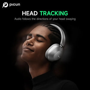 Picun F6 Active Noise Cancelling Bluetooth Headset – Hi-Res, Head Tracking, 3D Audio, APP Control, Low Latency, Long Battery Life - Tech Mart