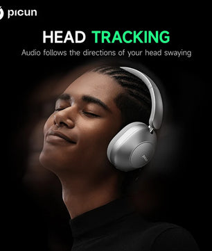 Picun F6 Active Noise Cancelling Bluetooth Headset – Hi-Res, Head Tracking, 3D Audio, APP Control, Low Latency, Long Battery Life - Tech Mart