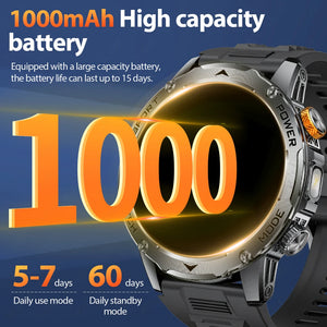 LIGE 2025 Smart Watch Men – Large 1000mAh Battery, Outdoor Flashlight, Bluetooth Call, Waterproof Sports & Fitness Smartwatch - Tech Mart