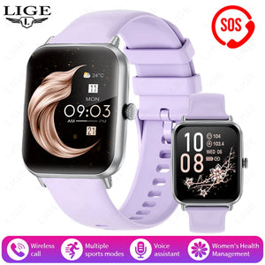 LIGE Fashion 1.83”HD Women Smart Watch Sports Fitness Watch Health Monitoring Digital Men Waterproof Smartwatch Ladies Bracelet - Tech Mart