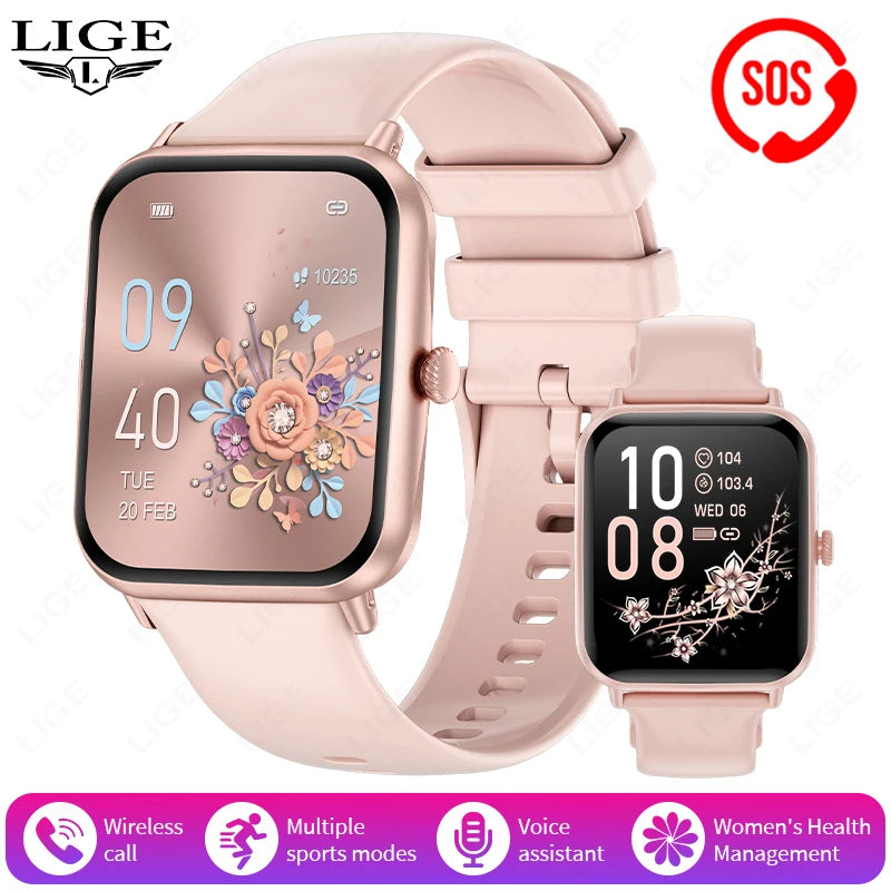 LIGE Fashion 1.83”HD Women Smart Watch Sports Fitness Watch Health Monitoring Digital Men Waterproof Smartwatch Ladies Bracelet - Tech Mart