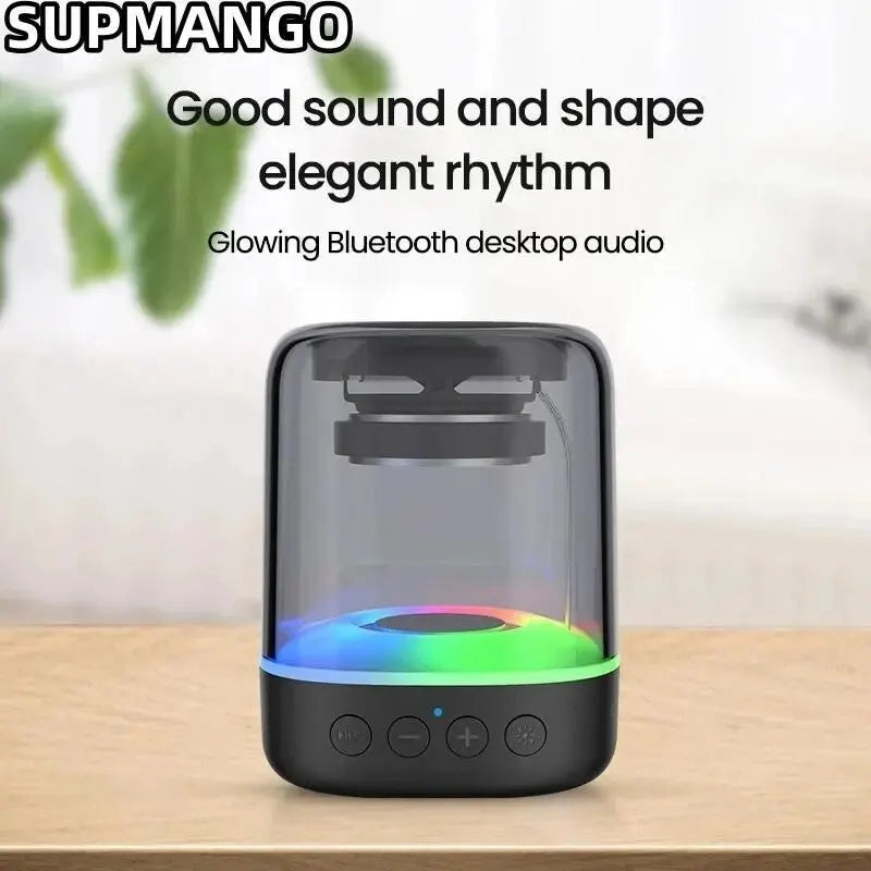 Portable Bluetooth 5.0 Speakers RGB Light HD Sound Mini Desktop Wireless Speaker Loudspeaker for Home Party Outdoor Bike - Tech Mart