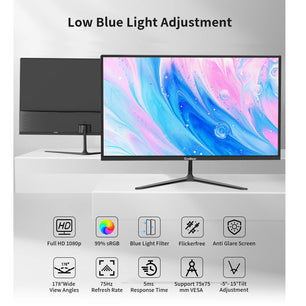 GreBear IPS Computer Monitor 24 Inch, FHD 1080p PC Monitor 5ms(GTG) 99% sRGB,Ultra Slim - Tech Mart