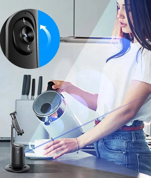 AI-Powered 360° Auto Face Tracking Phone Holder – Gesture Control, Tripod-Compatible, No App Needed, Smart Stabilizer for TikTok, Vlogs, and Live Streaming - Tech Mart