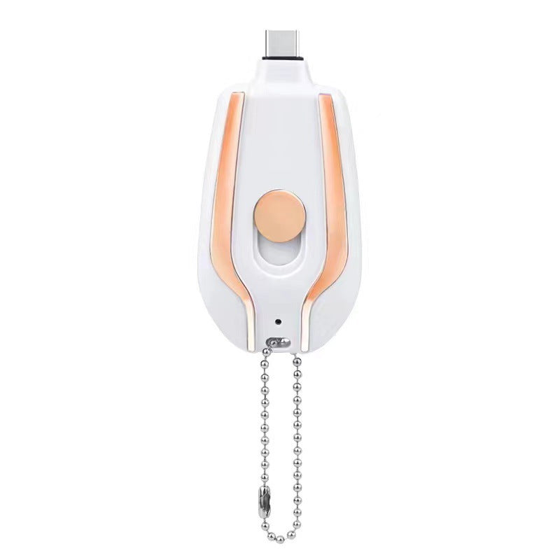1500mAh Mini Power Emergency Pod Keychain Charger With Type-C – Ultra-Compact Fast Charging Backup Battery Pack for Phones & Bluetooth Devices - Tech Mart