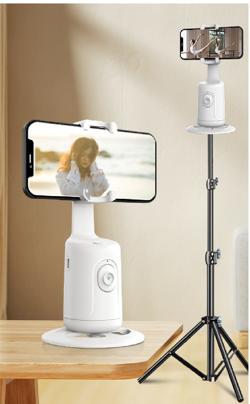 AI-Powered 360° Auto Face Tracking Phone Holder – Gesture Control, Tripod-Compatible, No App Needed, Smart Stabilizer for TikTok, Vlogs, and Live Streaming - Tech Mart