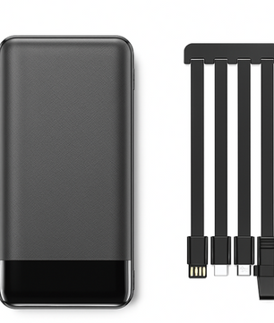 Black smartphone and black stand on a white background