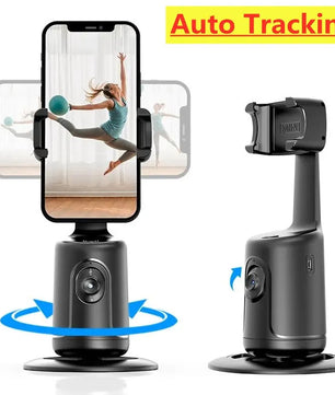 AI-Powered 360° Auto Face Tracking Phone Holder – Gesture Control, Tripod-Compatible, No App Needed, Smart Stabilizer for TikTok, Vlogs, and Live Streaming - Tech Mart
