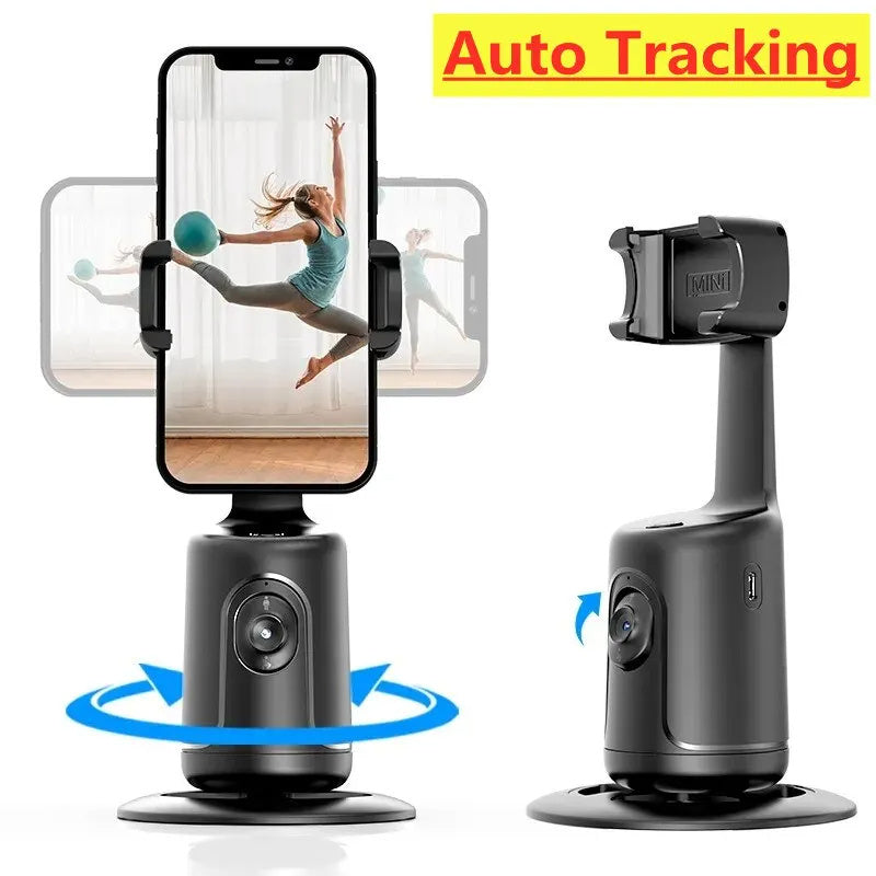 AI-Powered 360° Auto Face Tracking Phone Holder – Gesture Control, Tripod-Compatible, No App Needed, Smart Stabilizer for TikTok, Vlogs, and Live Streaming - Tech Mart